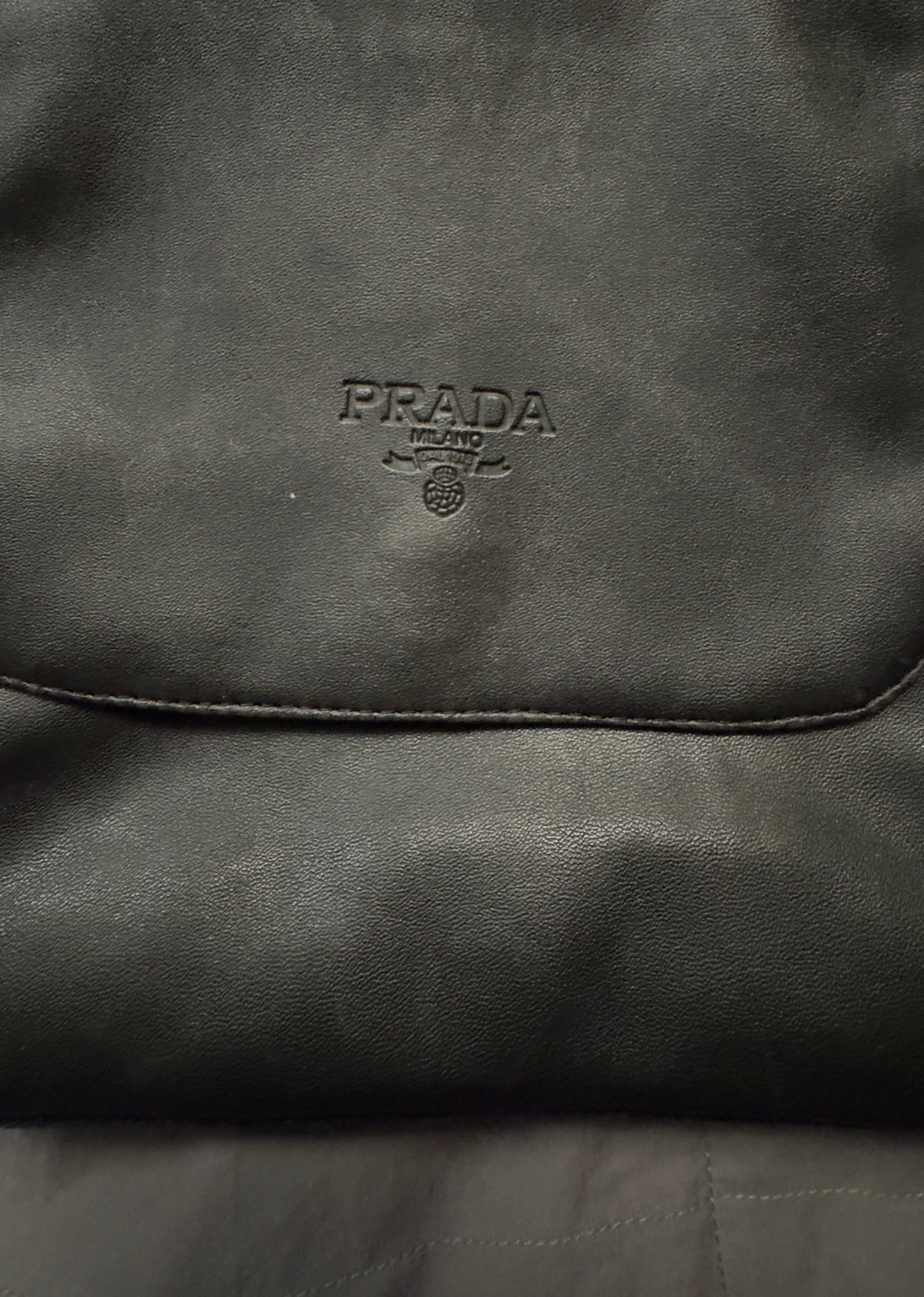 Vintage Prada Real Leather Women's Black Crossbody Bag