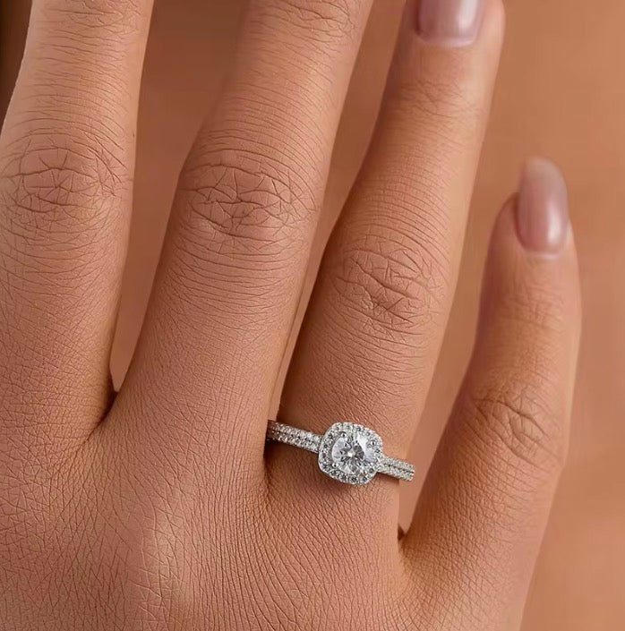 Moissanite 925 Sterling Sliver Platinum 2 carat