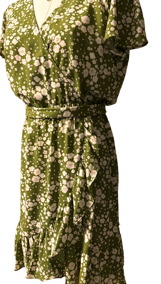 Lauren Conrad Green Dress (size small petite) - The Petite Closet