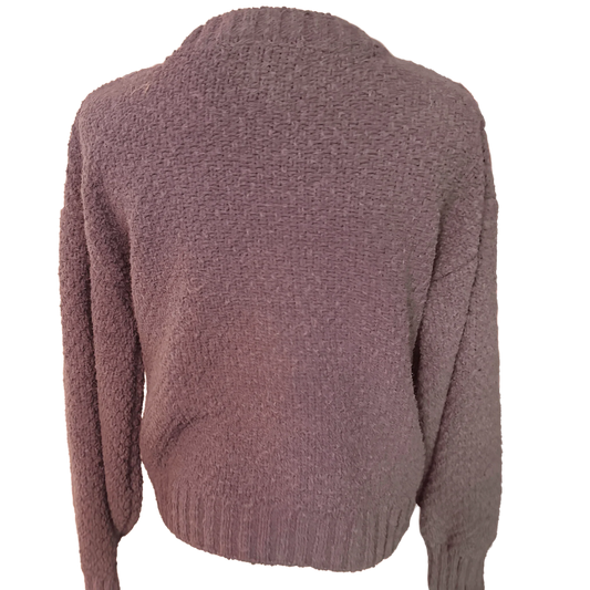 Pink Rose Blue Cable Knit Sweater (size small petite) - The Petite Closet