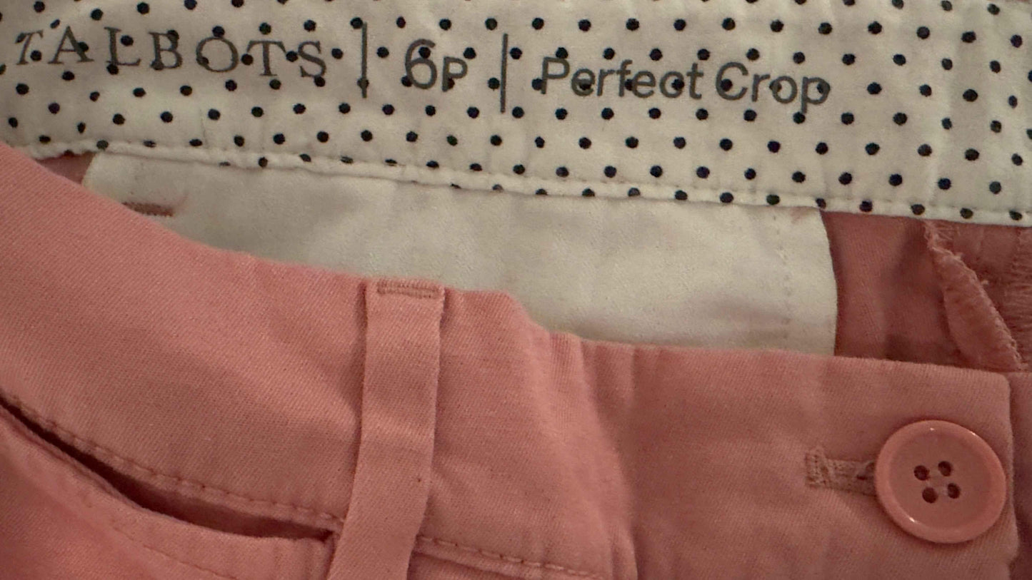 Talbot's Women's Pink Cropped Chino size medium petite