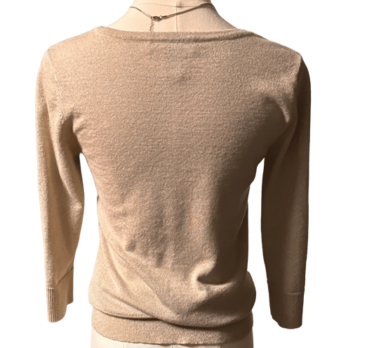 White House | Black Market Light Beige Light Weight Sweater - The Petite Closet
