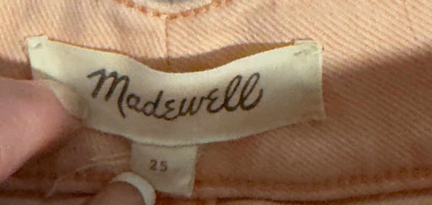 Madewell Pink Denim Crop Casual Pants (Size Extra Small Petite)