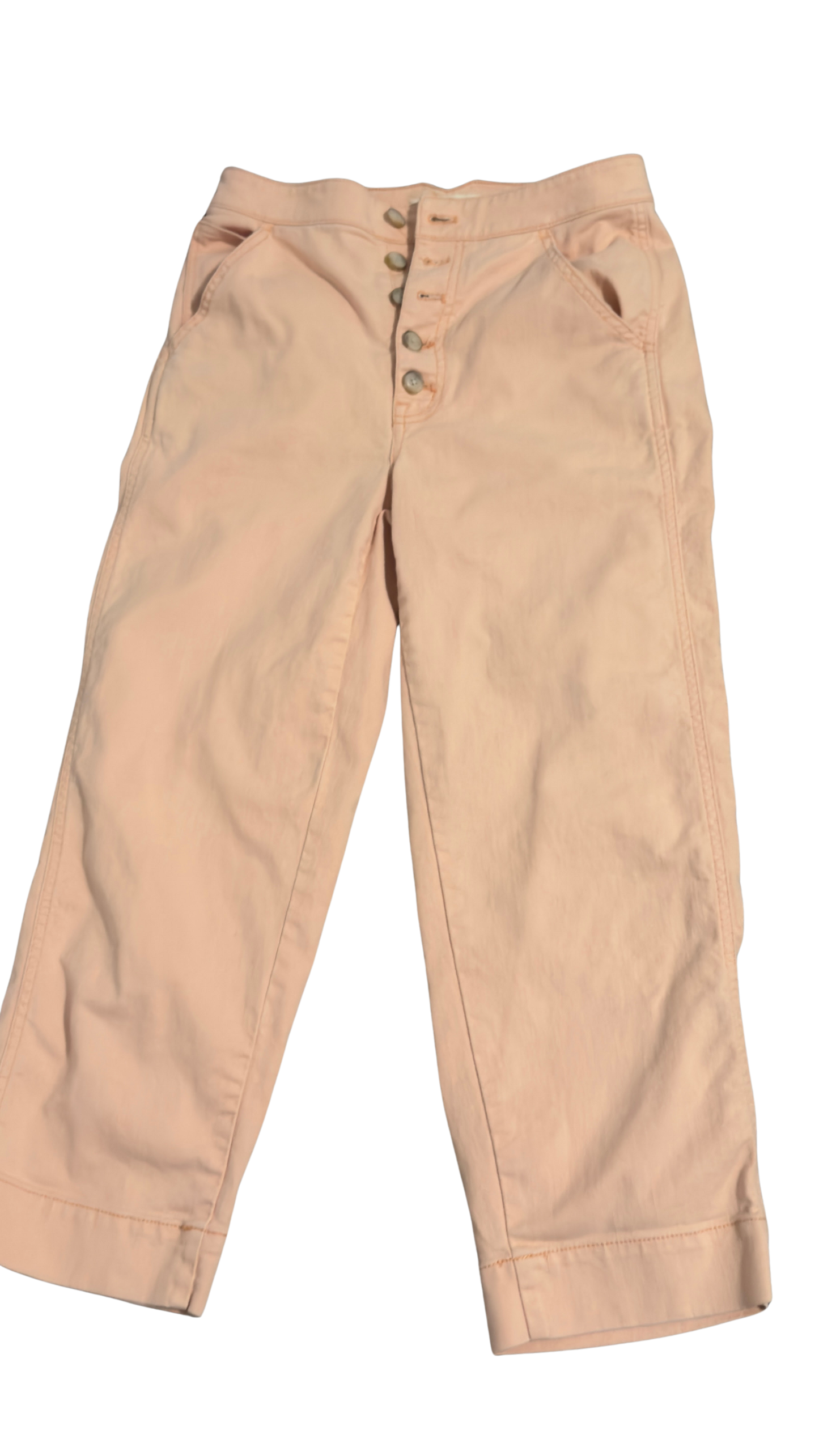 Madewell Pink Denim Crop Casual Pants (Size Extra Small Petite)