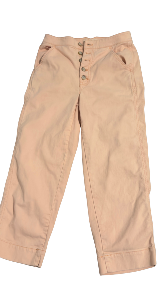 Madewell Pink Denim Crop Casual Pants (Size Extra Small Petite)