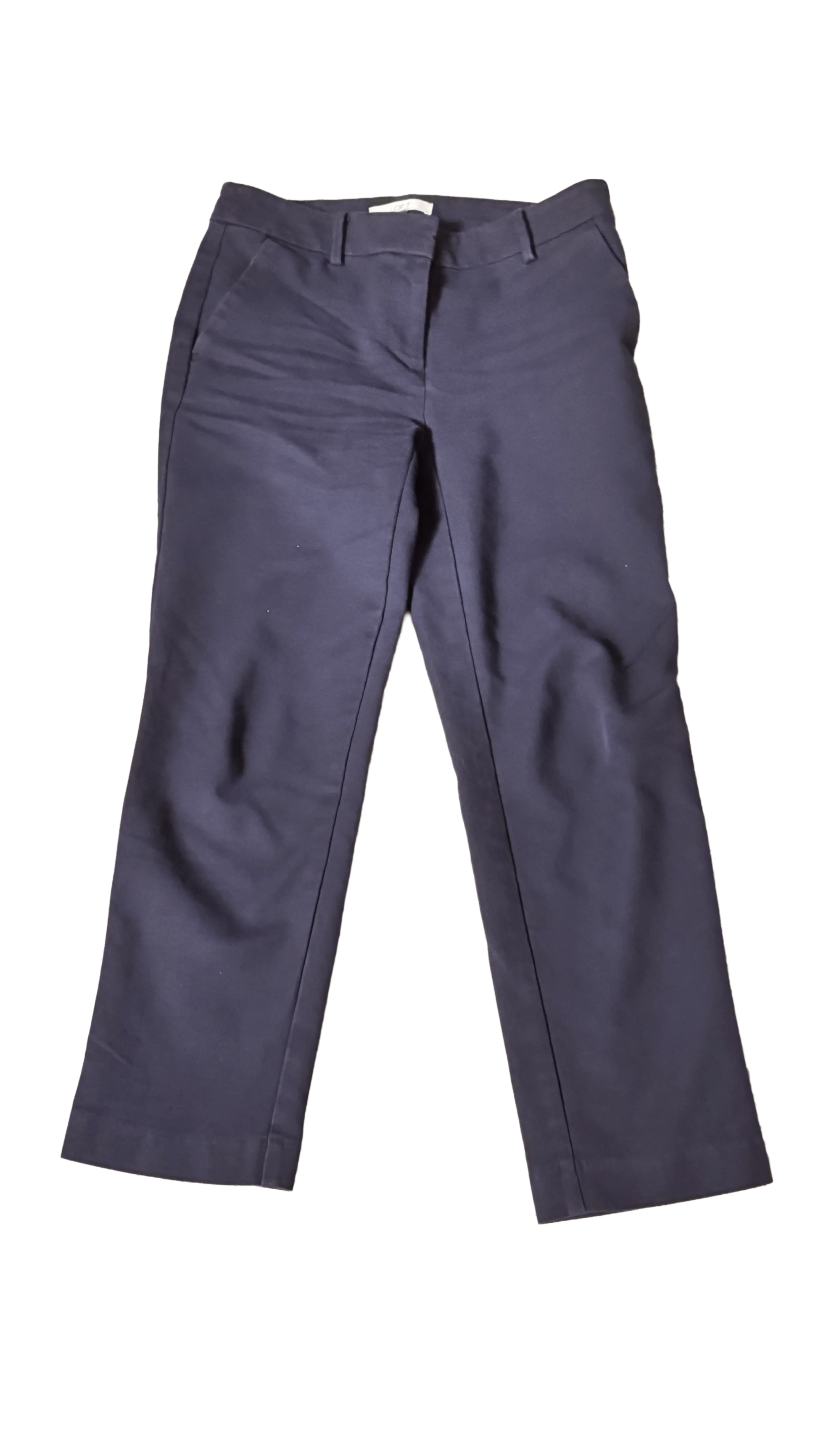Loft Women's Pants Navy Blue, mid-rise Chino size o petite - The Petite Closet
