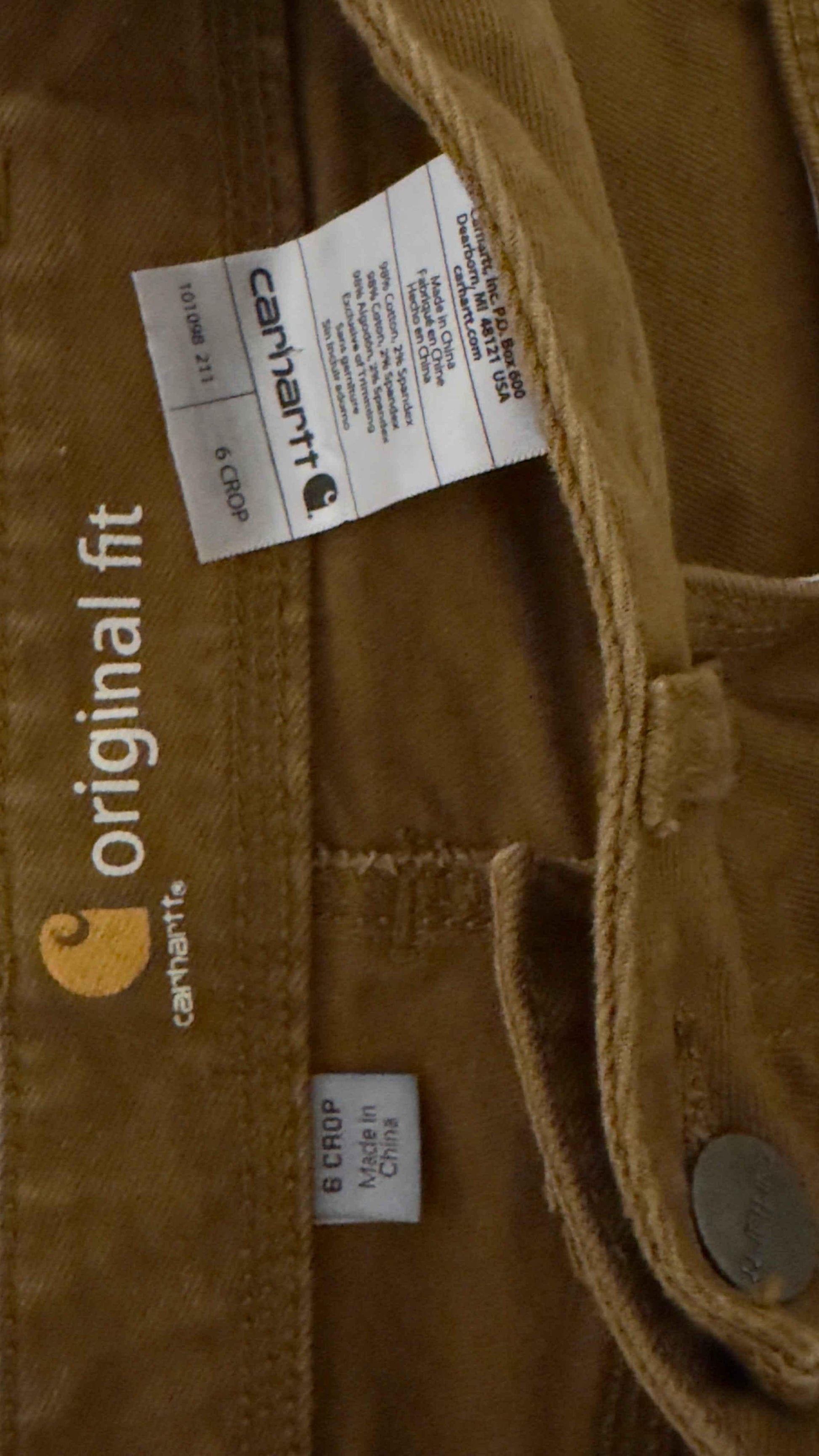 Carhartt Original Fit Crop Women's Pants, size 8 petite