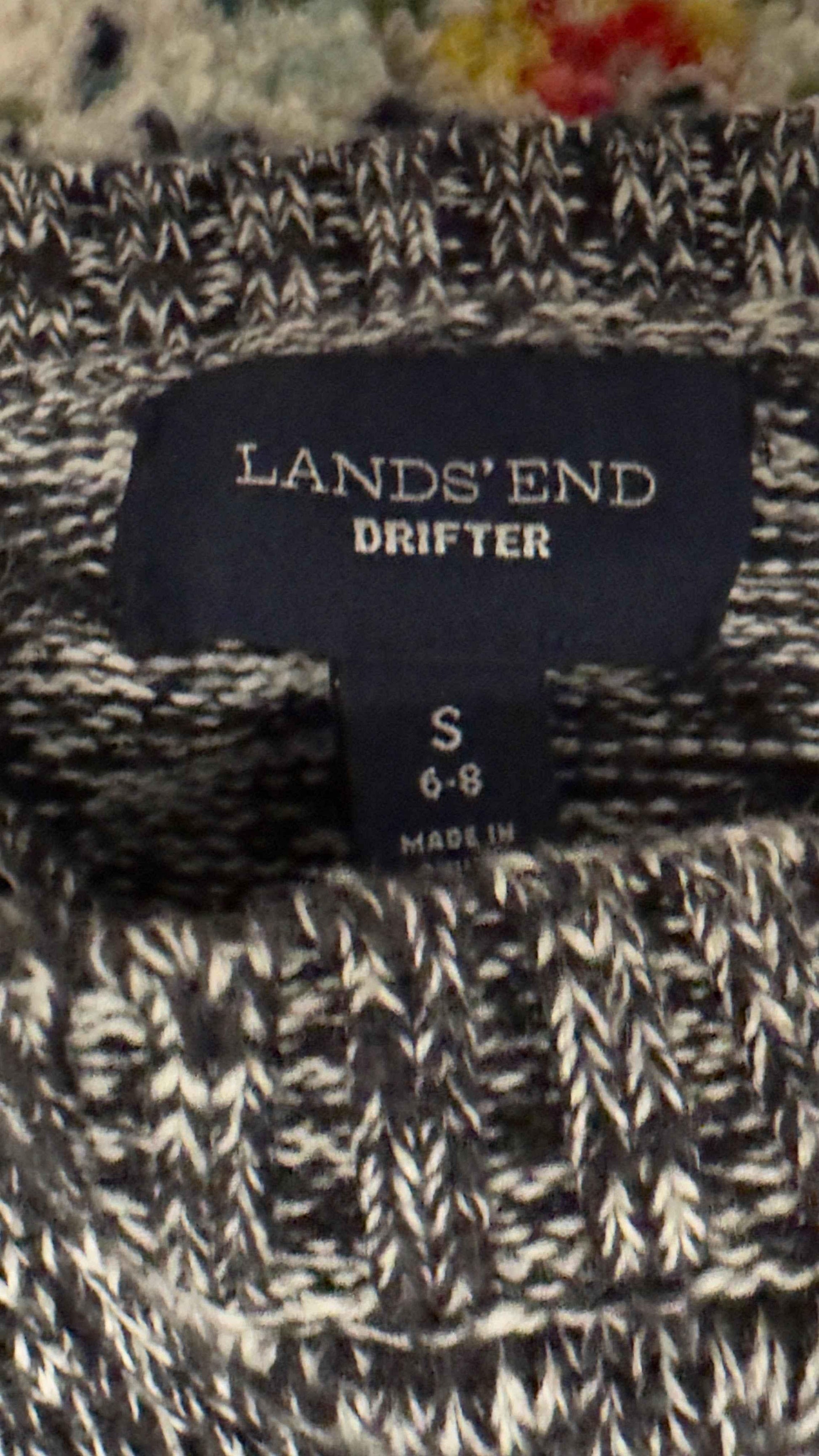 Land End Women's Sweater, gray&white size small petite