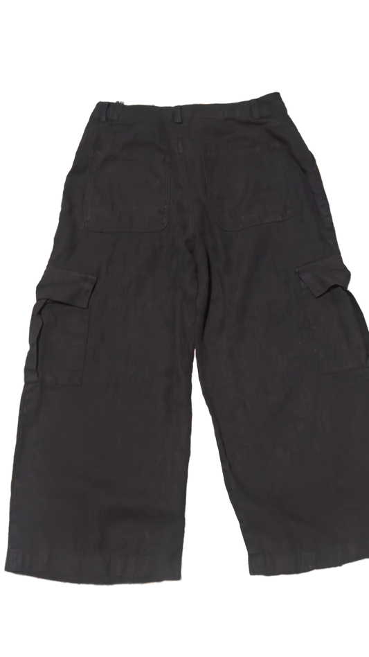 Forever 21 Women's black loose linen pants, size small petite