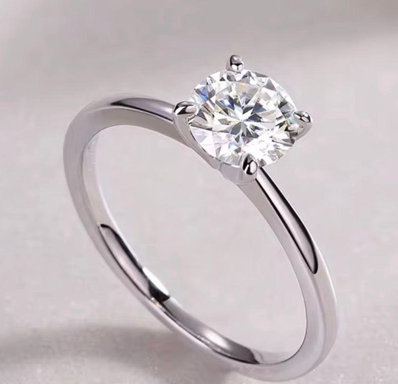 1 Carat Moissanite Ring 925 Sterling Silver