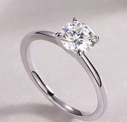 1 Carat Moissanite Ring 925 Sterling Silver