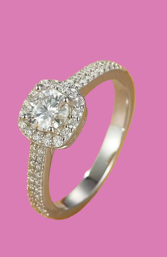 Moissanite 925 Sterling Sliver Platinum 2 carat