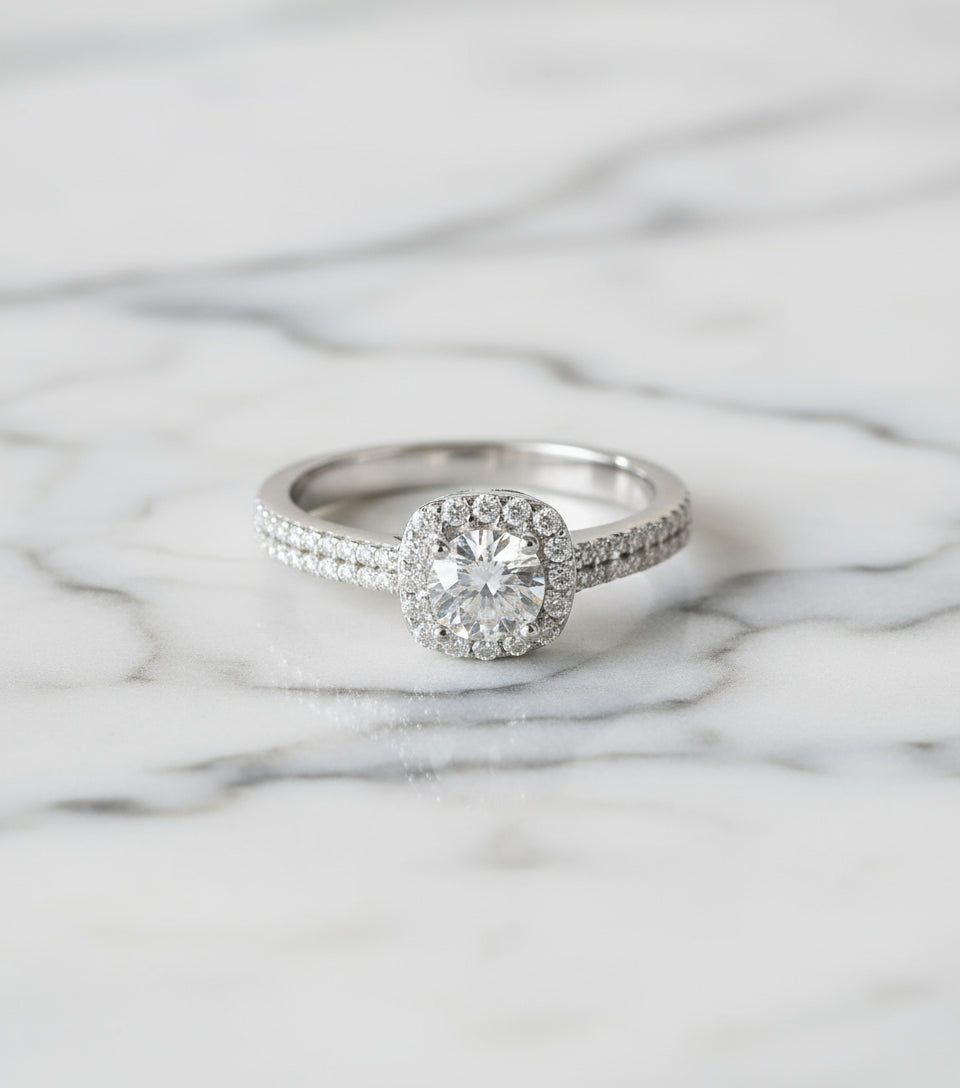 Moissanite 925 Sterling Sliver Platinum 2 carat