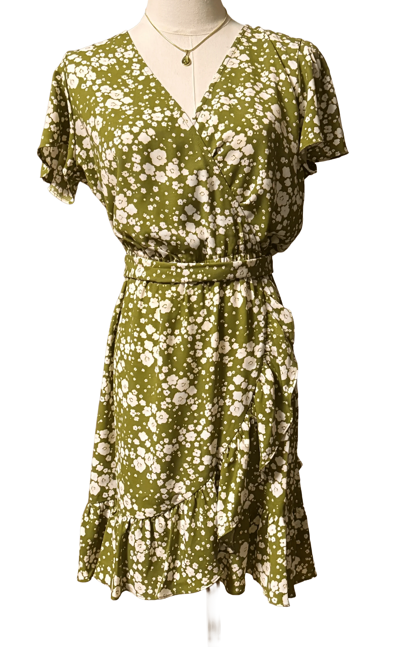 Lauren Conrad Green Dress (size small petite) - The Petite Closet