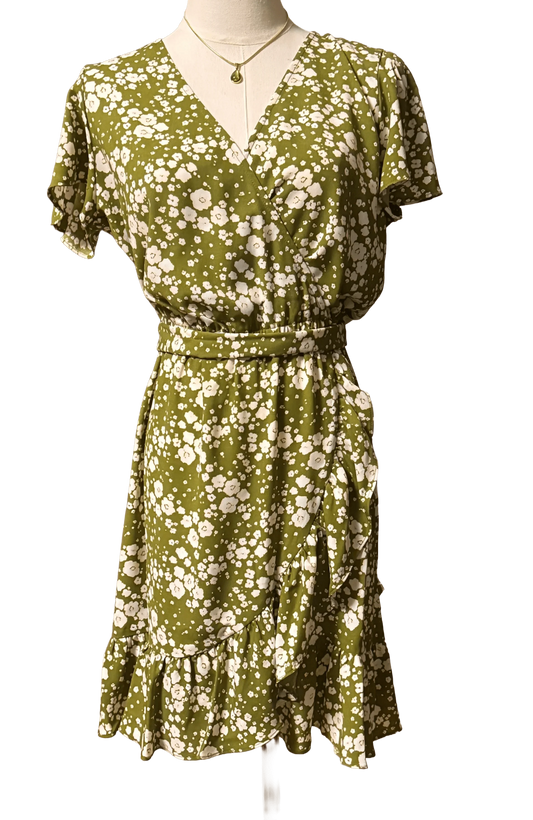 Lauren Conrad Green Dress (size small petite) - The Petite Closet