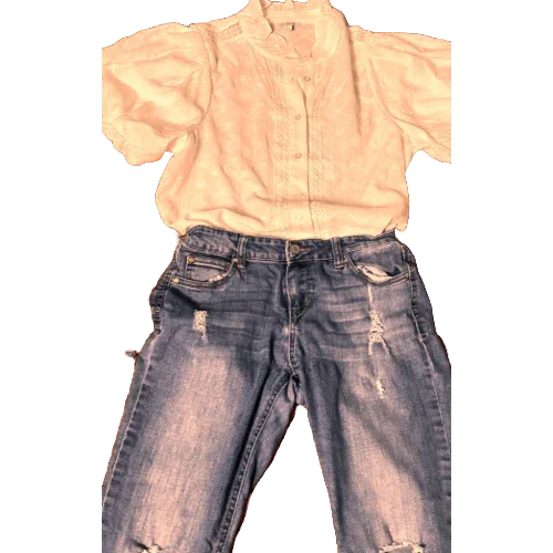 Monteau Woman's Blouse XS Petite Short Sleeves Pink - The Petite Closet