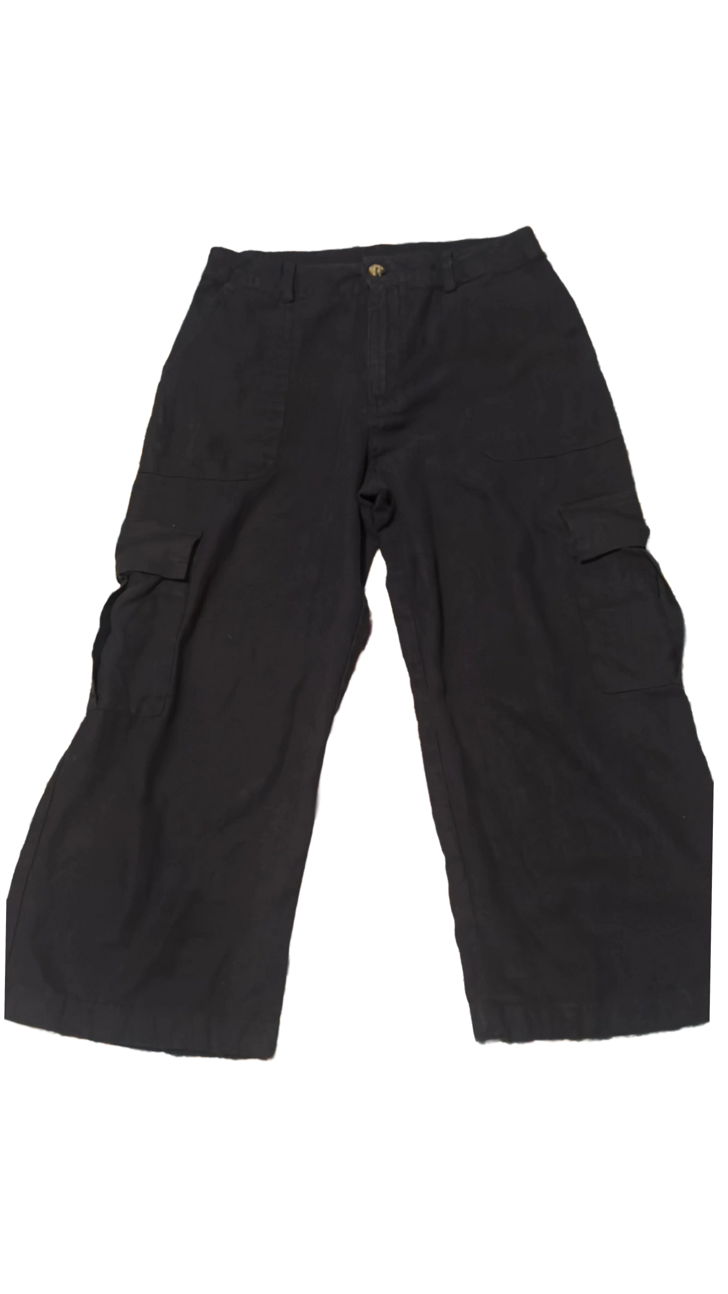 Forever 21 Women's black loose linen pants, size small petite