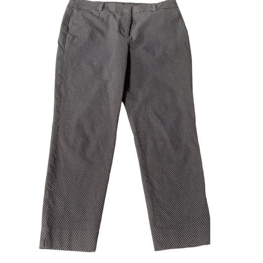 Talbots black and gray polka dot chino pants with front pockets