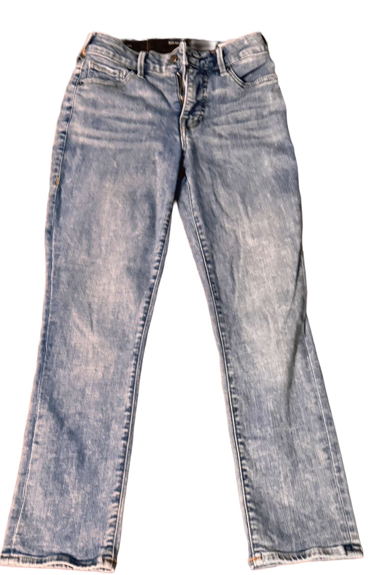 Light blue True Religion denim pants with a straight leg fit, displayed on a plain background