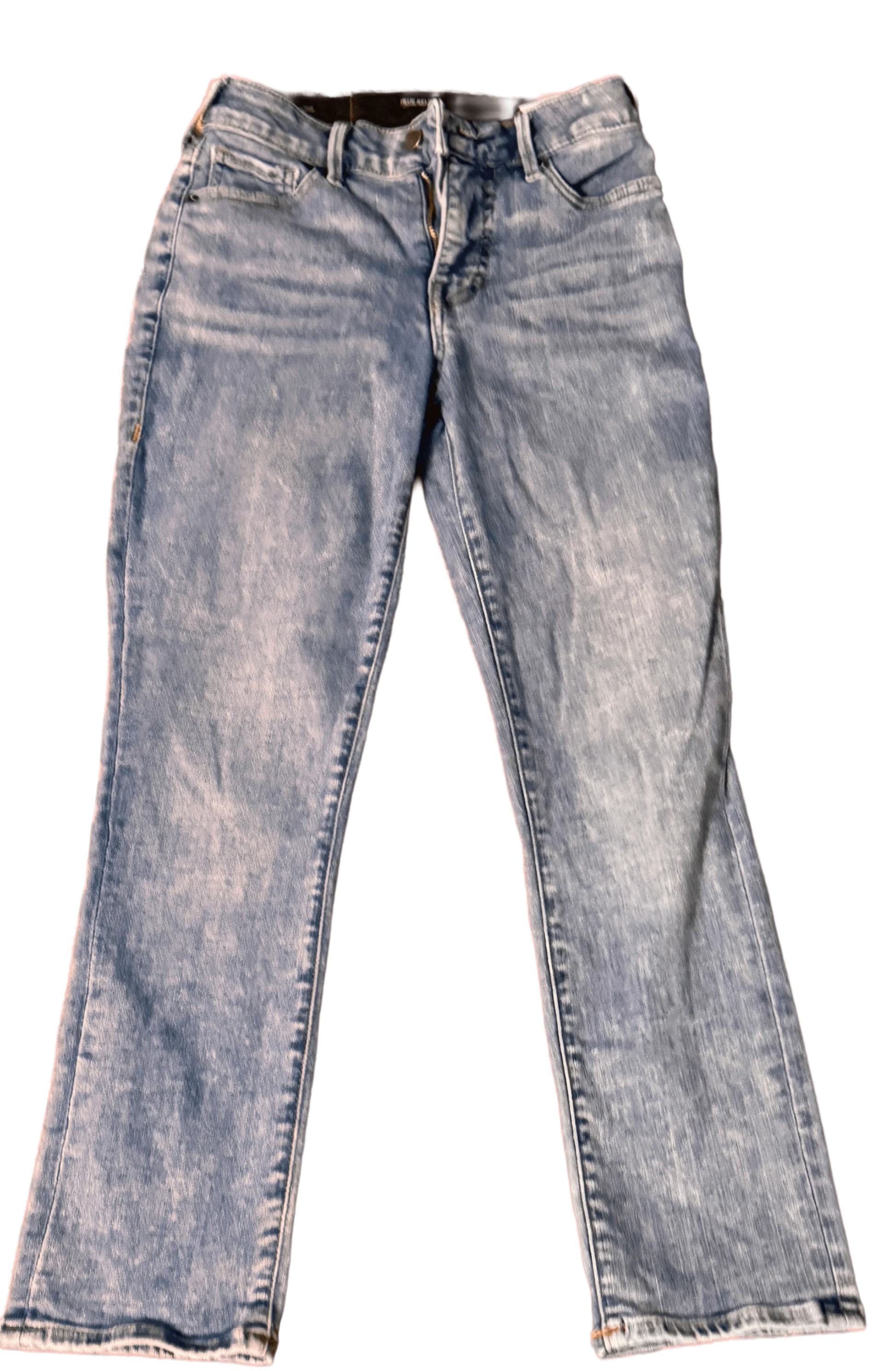 Light blue True Religion denim pants with a straight leg fit, displayed on a plain background