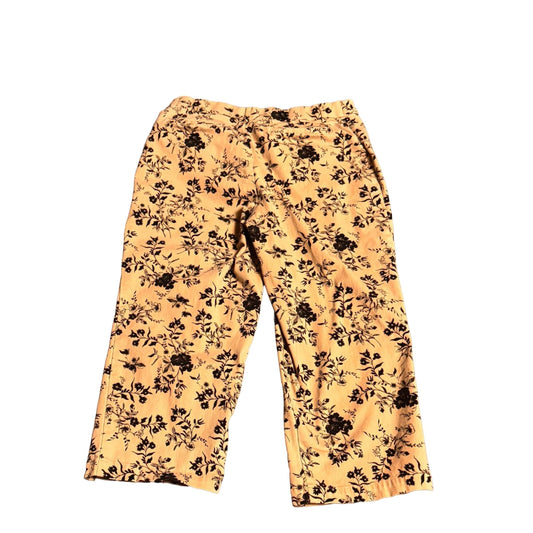 Croft & Barrow cropped pants beige with black floral print back view