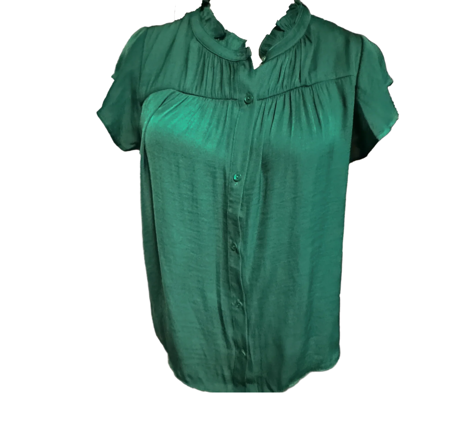 Maison D' Amelie Green Blouse (size small petite, never worn) - The Petite Closet