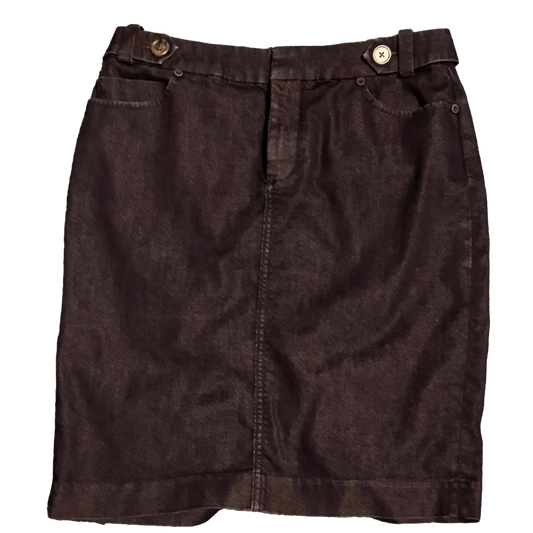 Light black denim Banana Republic skirt with front pockets and button waist detail