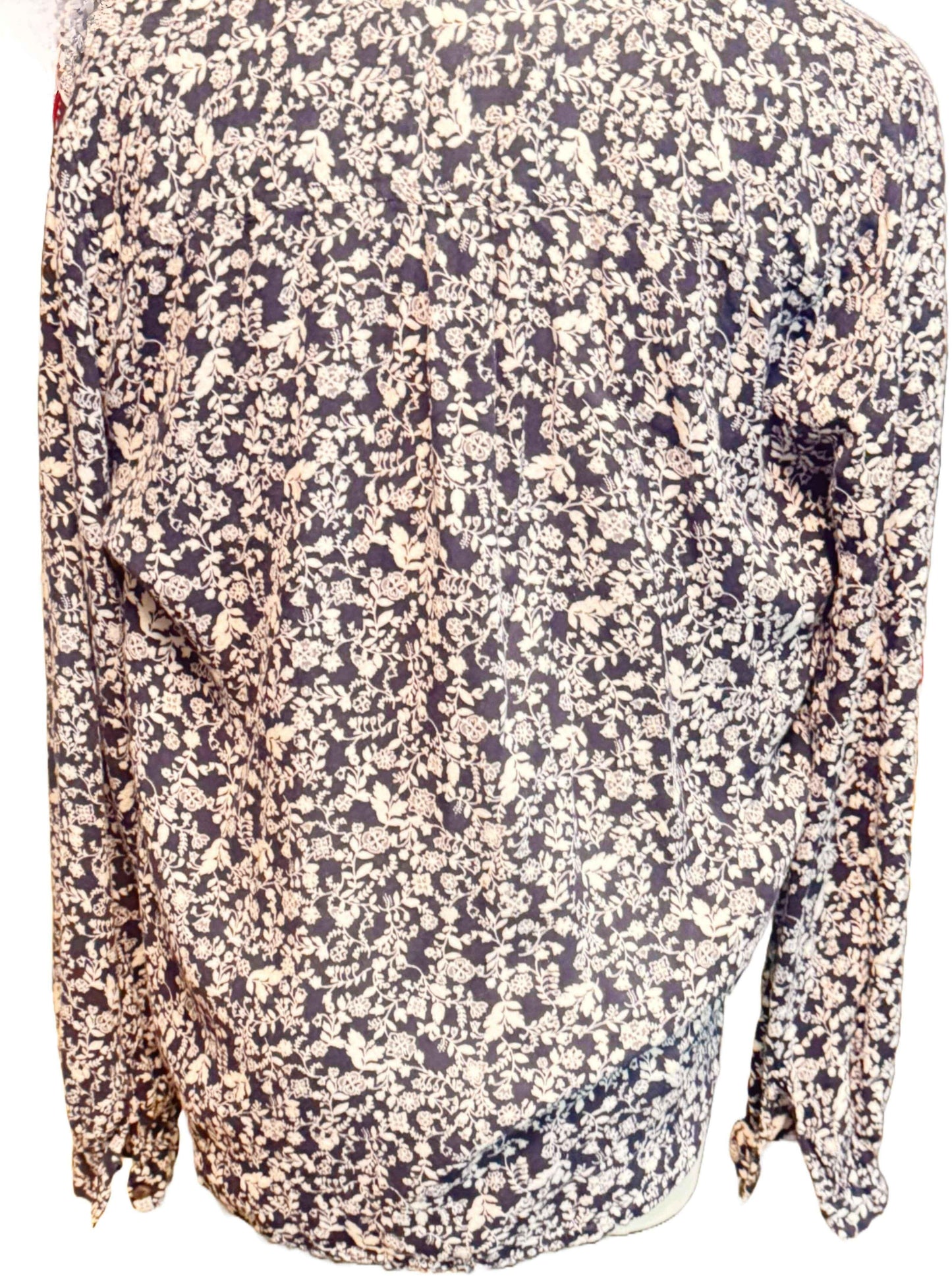 Treasure Bond Blue White Blouse - Stylish Petite Fashion Top for Small Sizes