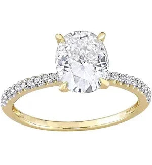 "Loraine" Moissanite Lab-Grown, Gold 1 Caret, D VVS1, Excellent Clarity