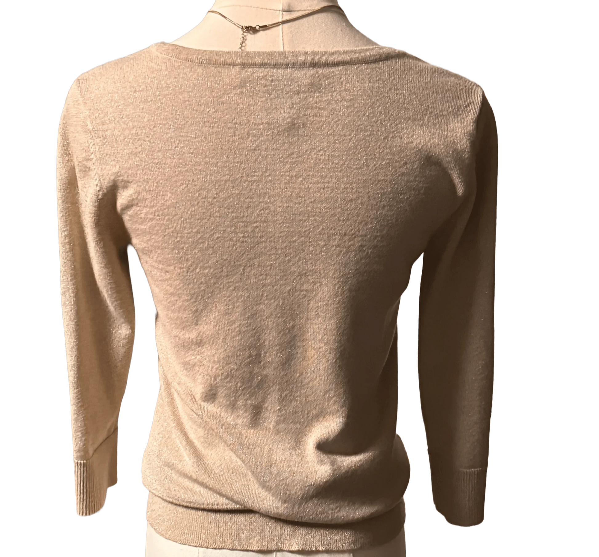 White House | Black Market Light Beige Light Weight Sweater - The Petite Closet